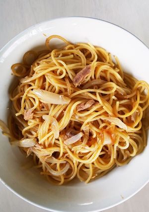 ツナと玉ねぎの和風醤油スパゲティ-レシピのメイン写真