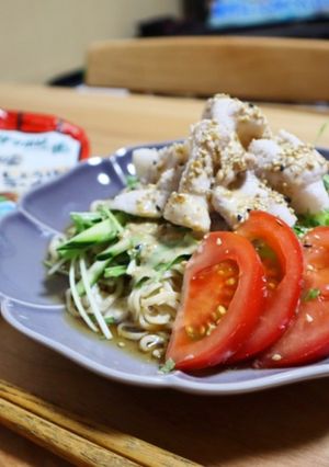 ごまたっぷり♡冷しゃぶサラダラーメン-レシピのメイン写真