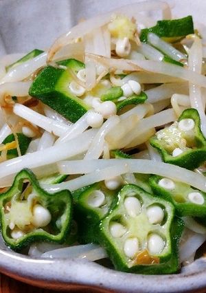 時短飯！包丁なし！3分もやしオクラ♡-レシピのメイン写真