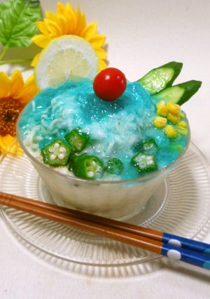 まるでかき氷！ブルーハワイ豆乳ラーメン-レシピのメイン写真
