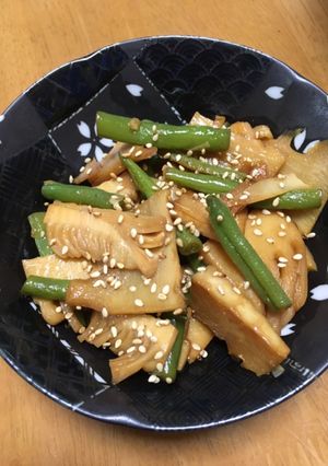 あと一品！たけのことインゲンのきんぴら☆-レシピのメイン写真