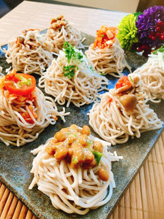 蕎麦で一口前菜風-レシピのメイン写真