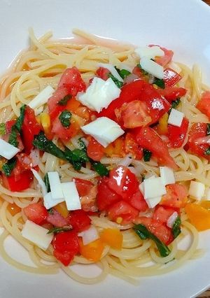 夏はひんやり大葉とトマトの冷製パスタ！-レシピのメイン写真