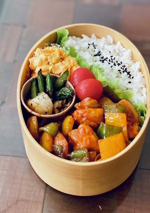 わっぱ弁当*鶏肉とピーマンケチャップ炒め-レシピのメイン写真