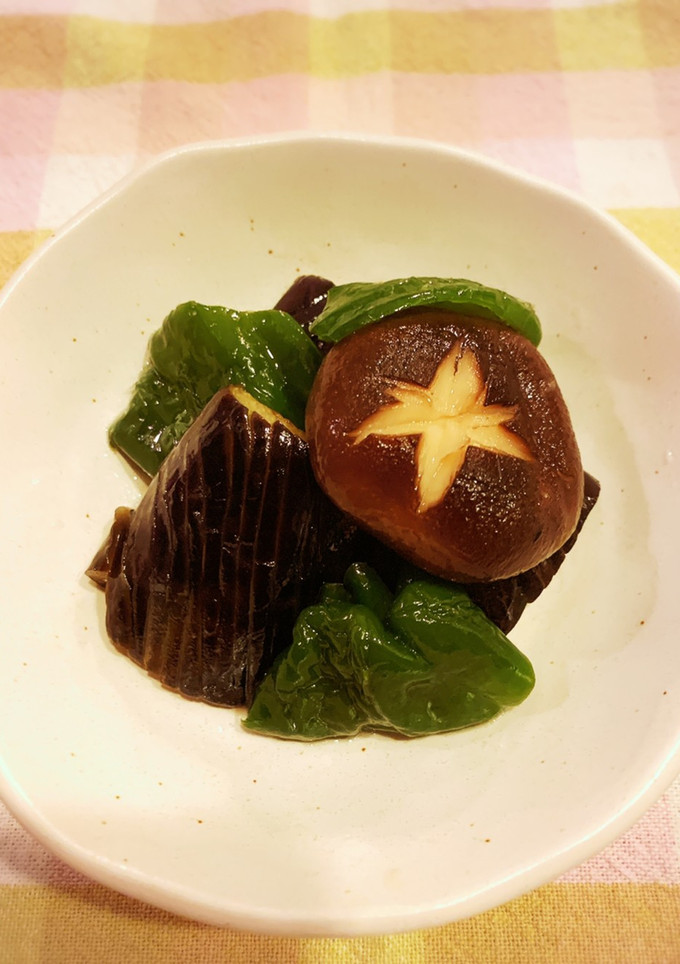 ナスとピ一マンと椎茸の３品煮浸し-レシピのメイン写真