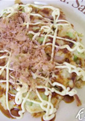山芋でフワッ★フライパンで簡単お好み焼き-レシピのメイン写真