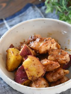 さつま芋と鶏もも肉のマスタード焼き-レシピのメイン写真