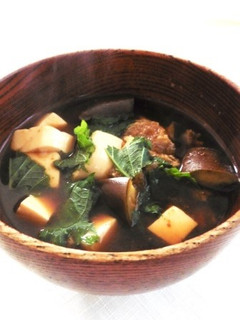 なすと豆腐と大葉の味噌汁-レシピのメイン写真