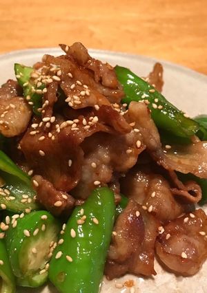 万願寺とうがらしと豚バラの甘辛炒め-レシピのメイン写真