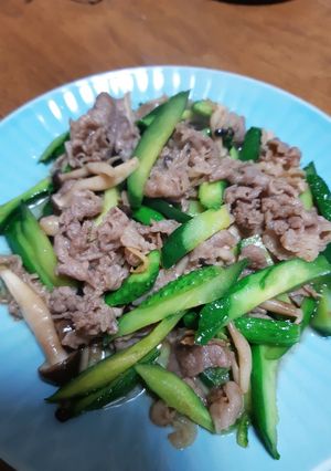 牛肉ときゅうりの和風炒め-レシピのメイン写真