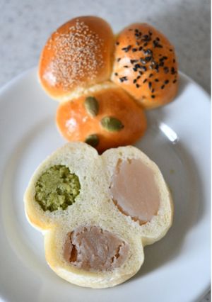 栗いむチーズ入り三色あんぱん-レシピのメイン写真