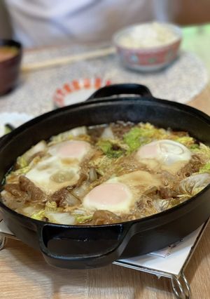 簡単★すき焼きリメイク白菜の巣ごもり卵丼-レシピのメイン写真