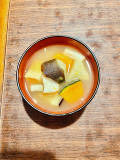 揚げ茄子と南瓜と厚揚げのお味噌汁-レシピのメイン写真