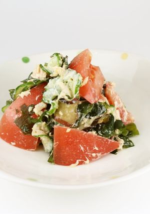 わかめと夏野菜のツナマヨ和え-レシピのメイン写真