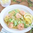 アーモンドミルクで海老とキャベツのパスタ