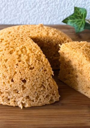 電子レンジで低糖質なきな粉蒸しケーキ-レシピのメイン写真