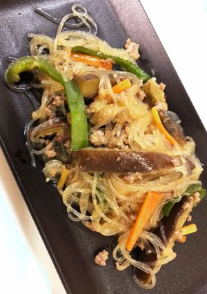 簡単！美味い！茄子と春雨の旨辛肉味噌炒め-レシピのメイン写真
