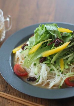 レーズン入り野菜たっぷりサラダ素麺-レシピのメイン写真