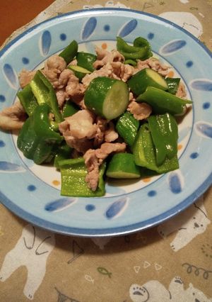 キュウリと豚肉の塩炒め-レシピのメイン写真