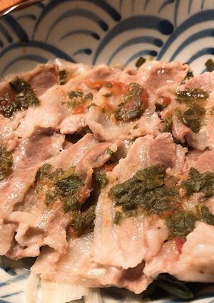 レンジで!梅しそ豚バラ蒸し-レシピのメイン写真