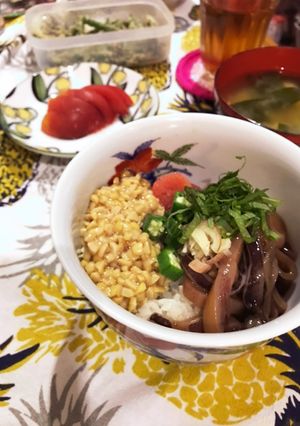 いか、たらこ、納豆、オクラ丼-レシピのメイン写真