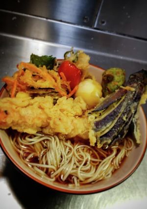 乾麺で天麩羅そば〜❨(@≧↺≦@)❩-レシピのメイン写真