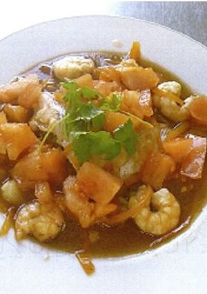 連子鯛と海老の中華風煮〜トマト添え-レシピのメイン写真