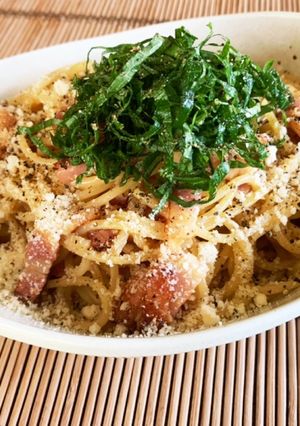 ぱぱっと！味噌バター☆夏のカルボナーラ-レシピのメイン写真
