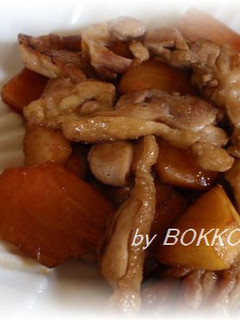 鶏肉と柿の炒め物-レシピのメイン写真