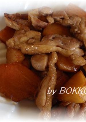 鶏肉と柿の炒め物-レシピのメイン写真