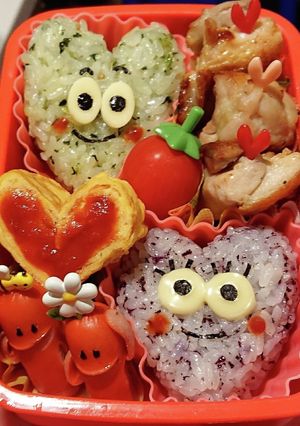 簡単可愛いハートおにぎり弁当-レシピのメイン写真