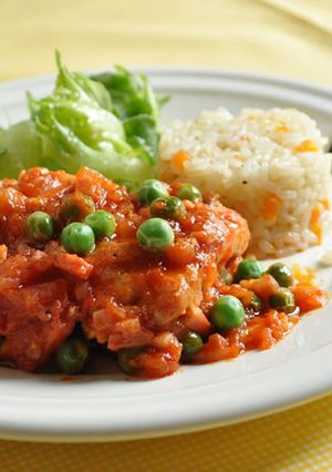 ポルトガルの♪えんどう豆と鶏肉の煮込み-レシピのメイン写真