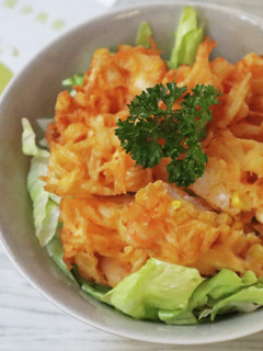 コーンと甘えびのかき揚げ丼【JA福井県】-レシピのメイン写真