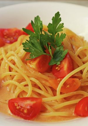 甘えびトマトクリームパスタ【JA福井県】-レシピのメイン写真