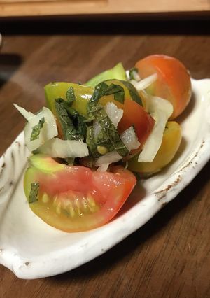 未熟トマトの青じそマリネ-レシピのメイン写真