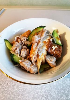 豚肉ときゅうり　梅和え-レシピのメイン写真