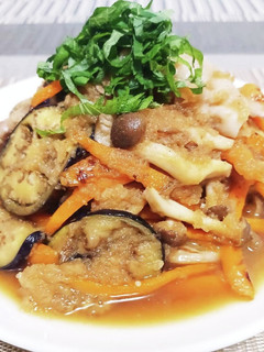 超簡単!ナスとしめじと豚バラのみぞれ炒め-レシピのメイン写真