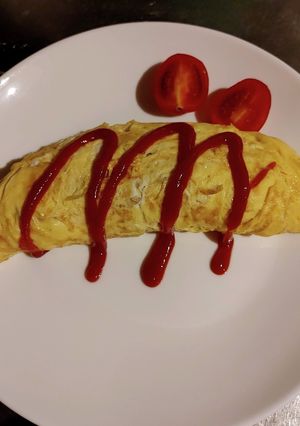 保存食アルファ米でオムレツを作る-レシピのメイン写真