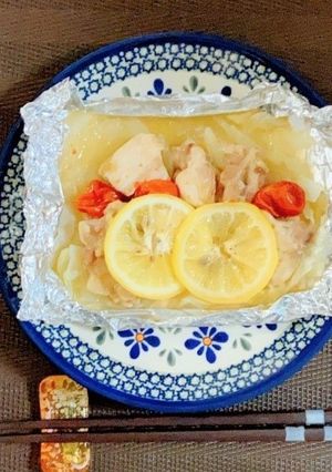 油不要！鶏肉とキャベツのレモンホイル蒸し-レシピのメイン写真