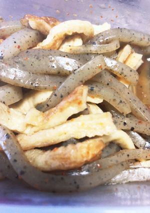 レンチン　こんにゃくとちくわのきんぴら-レシピのメイン写真