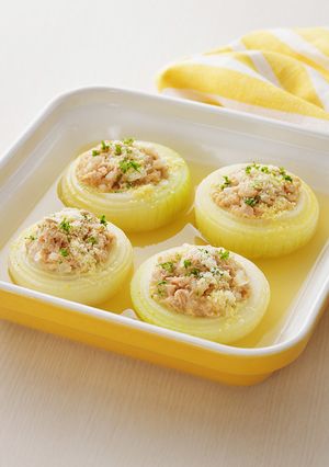 ヘルシー♪シーチキンで玉ねぎの肉詰め-レシピのメイン写真