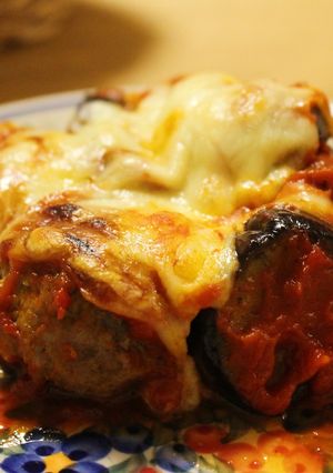 ミニハンバーグと茄子のトマトチーズ焼き-レシピのメイン写真
