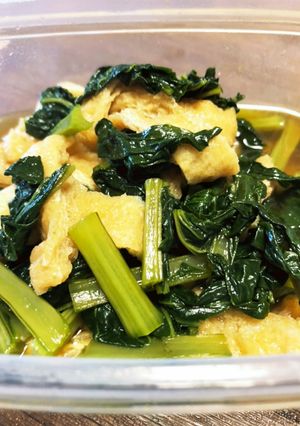 レンジで小松菜とアゲの煮物-レシピのメイン写真