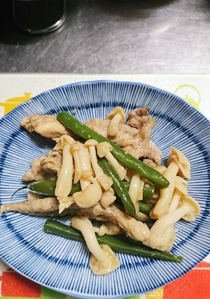 せせりといんげんの醤油麹炒め-レシピのメイン写真