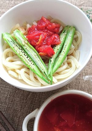 【動画レシピ】ピリ辛トマトだれつけうどん-レシピのメイン写真