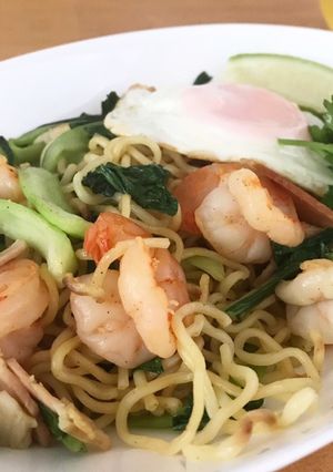 海老と青梗菜の焼きそば☆ナンプラーカレー-レシピのメイン写真
