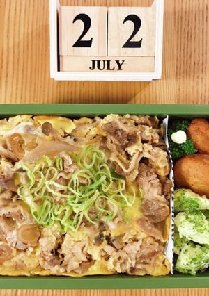 牛肉の卵とじ弁当 21/7.22-レシピのメイン写真