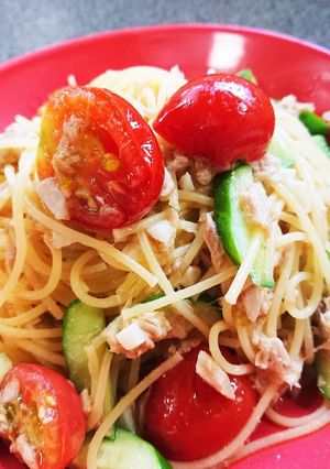 簡単ランチ☆夏野菜とツナ缶で塩麹パスタ-レシピのメイン写真