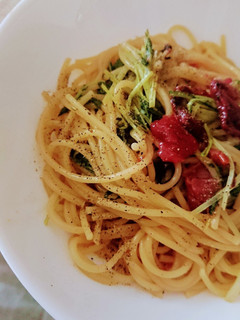 水菜と梅のパスタ-レシピのメイン写真