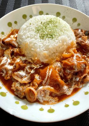 トマトジュースで、ビーフストロガノフ-レシピのメイン写真